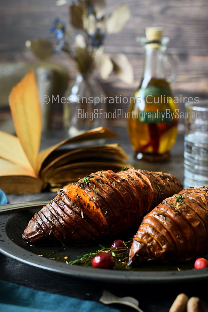 Recette patate douce façon hasselback