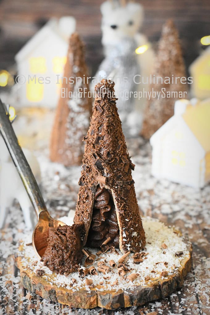 Sapin de Noël a la mousse au chocolat