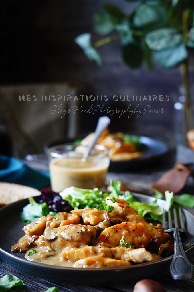 poulet a la sauce suprême aux champignons