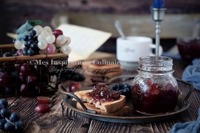 confiture de myrtilles et raisins : recette maison