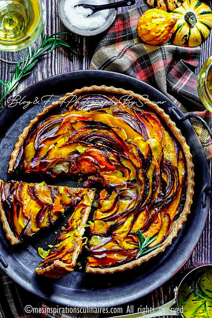 Recette tarte butternut aux oignons caramélisés Recette tarte butternut aux oignons caramélisés