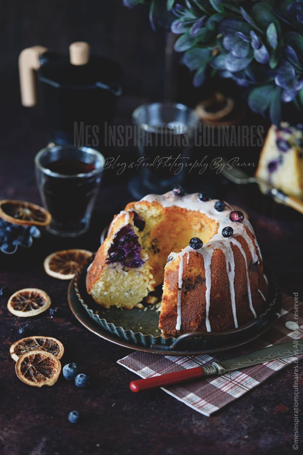 bundt cake aux myrtilles et citron