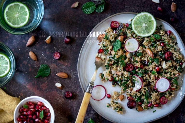 Salade de quinoa, riz brun et menthe