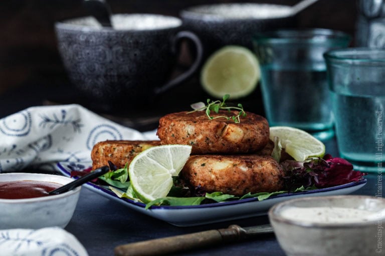 Croquettes de poisson et pommes de terre