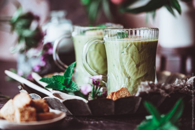 Velouté de petits pois au blender chauffant