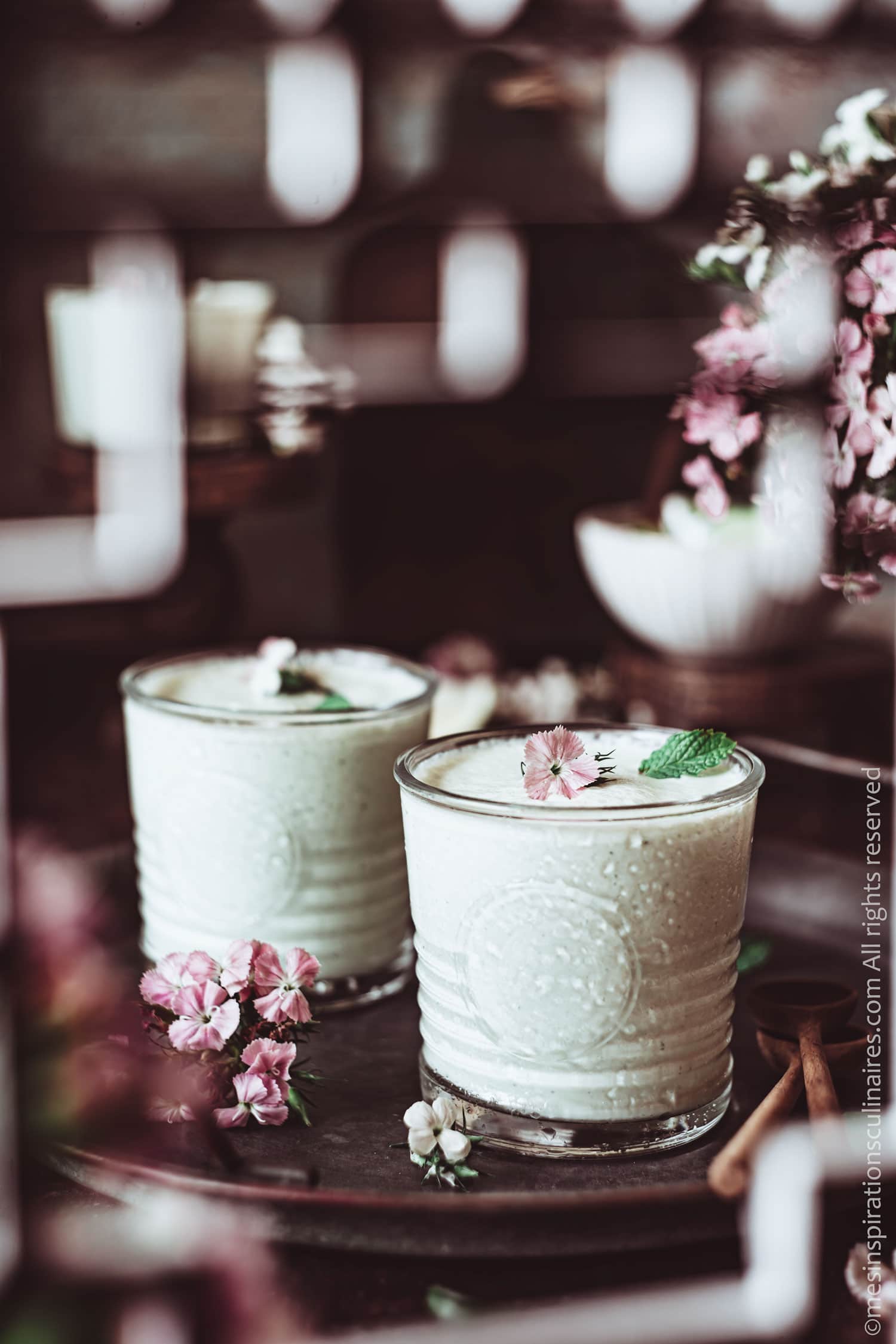 Soupe froide de concombre et menthe