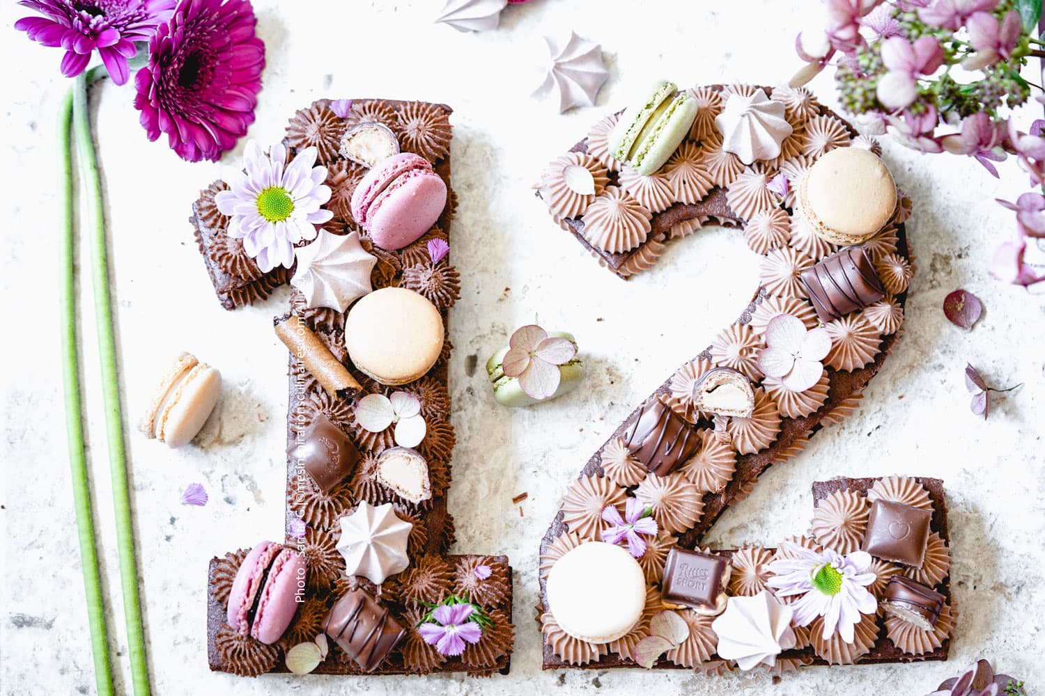 Number cake au chocolat pour gâteau d’anniversaire