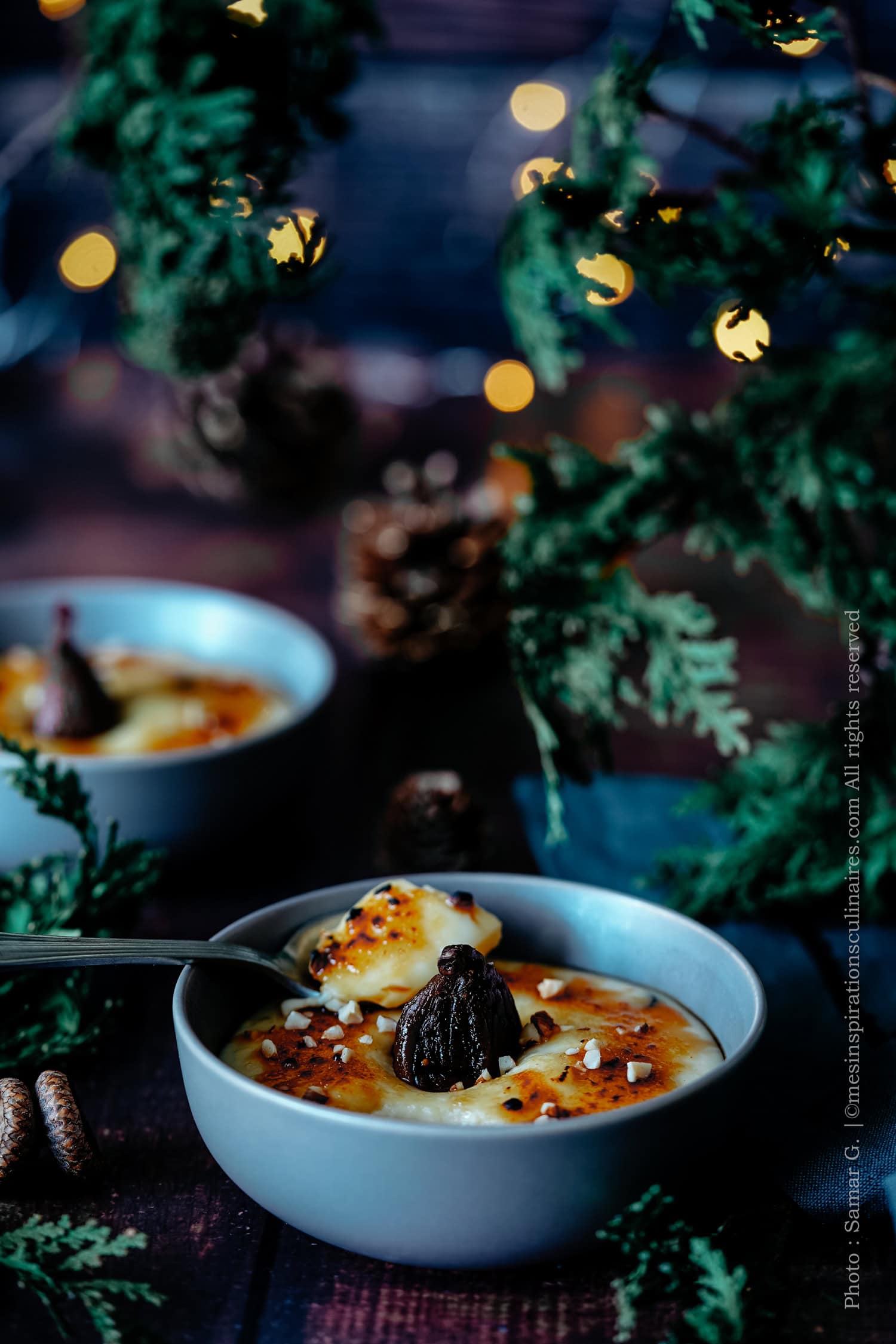 Crème brûlée aux figues entières