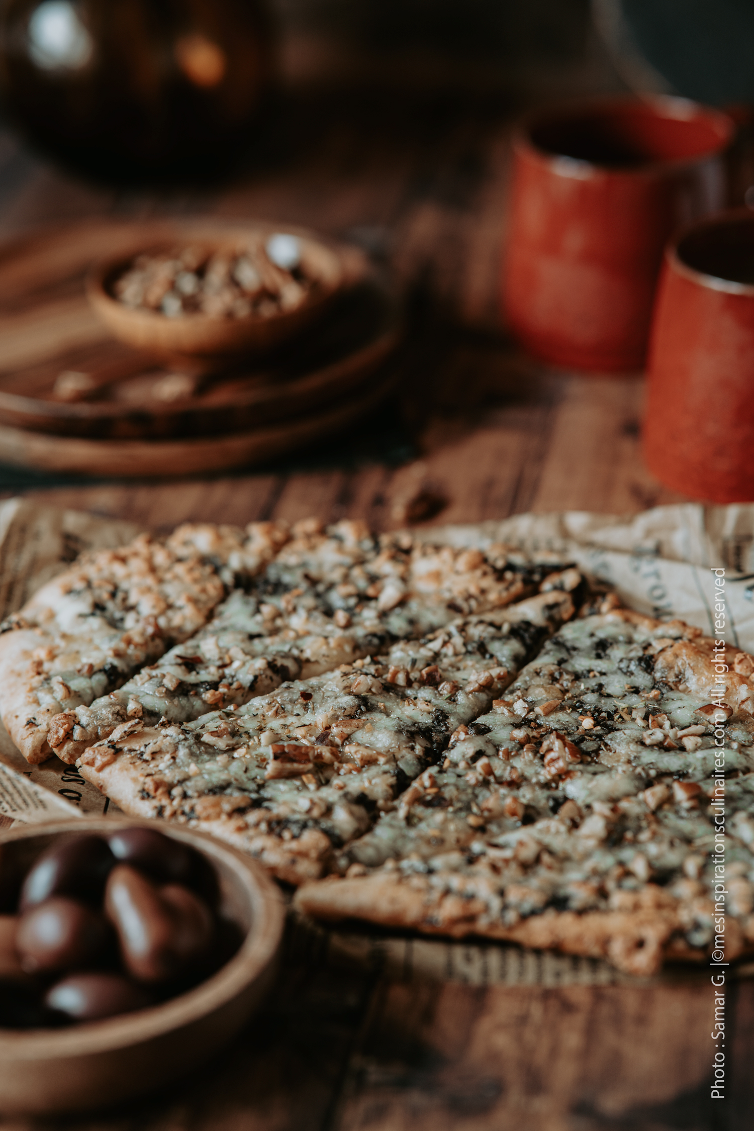 Recette flatbread façon pizza aux champignons