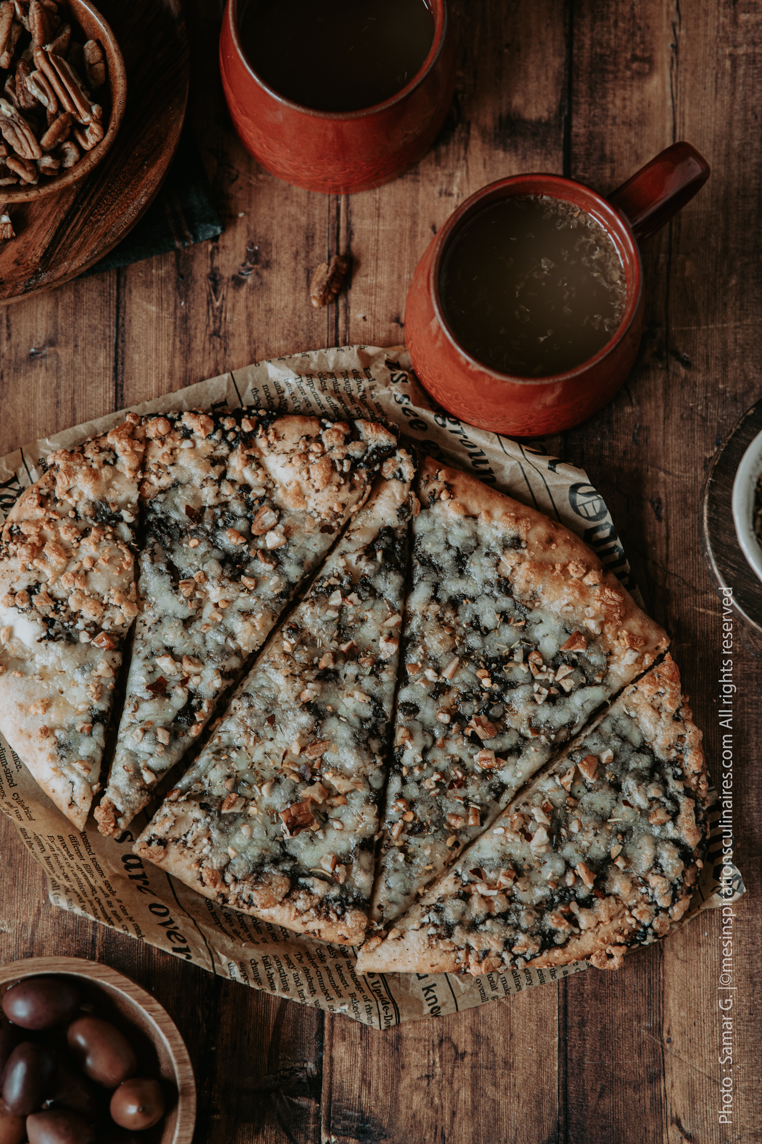 Recette flatbread façon pizza aux champignons