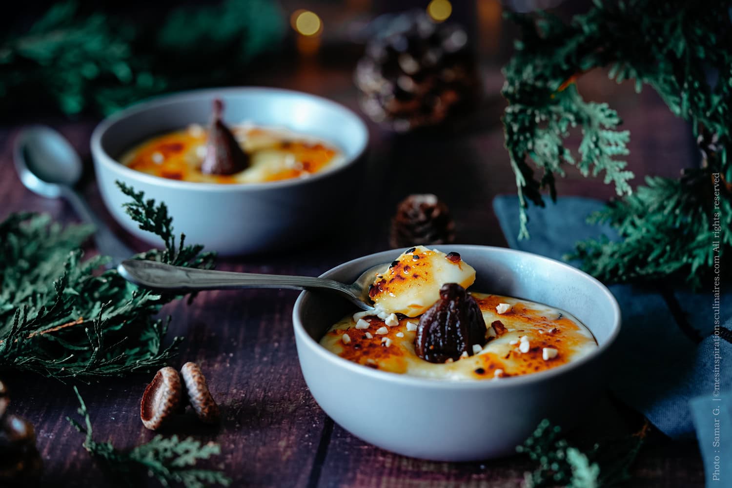 Crème brûlée aux figues entières