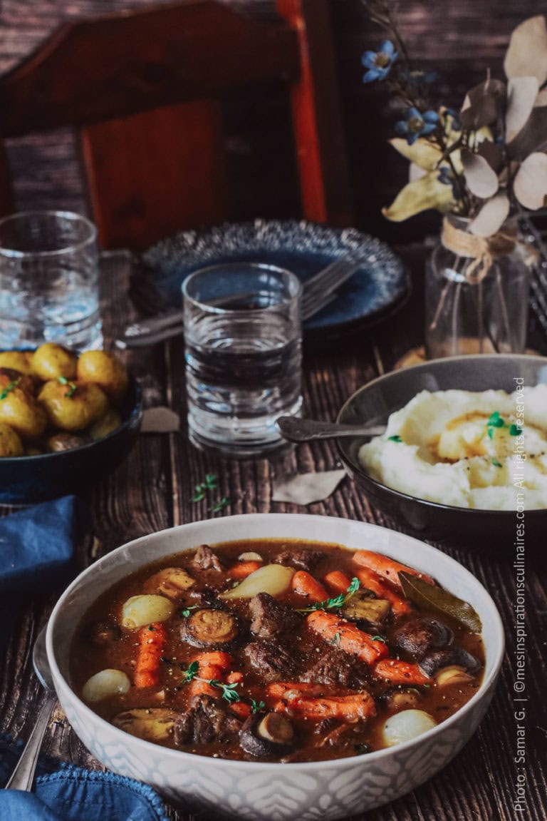 Ragoût de boeuf carottes et champignons