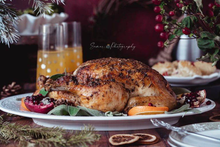 Chapon de Noël, recette facile aux herbes