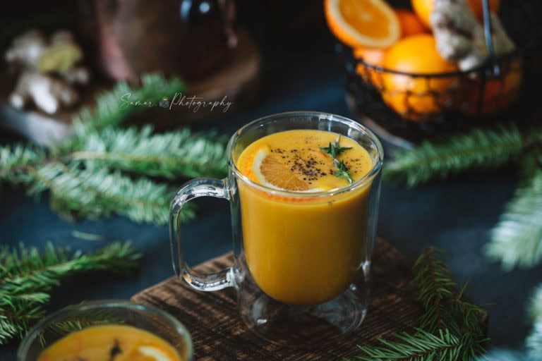 Soupe de carotte à l’orange, gingembre et cumin