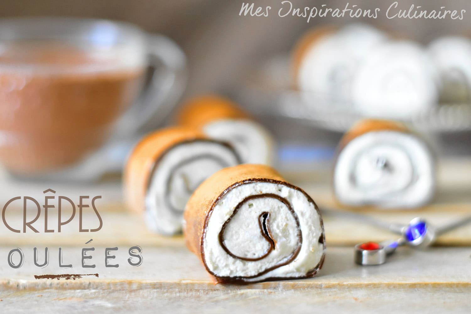 Crêpes roulées sucrées chocolat mascarpone