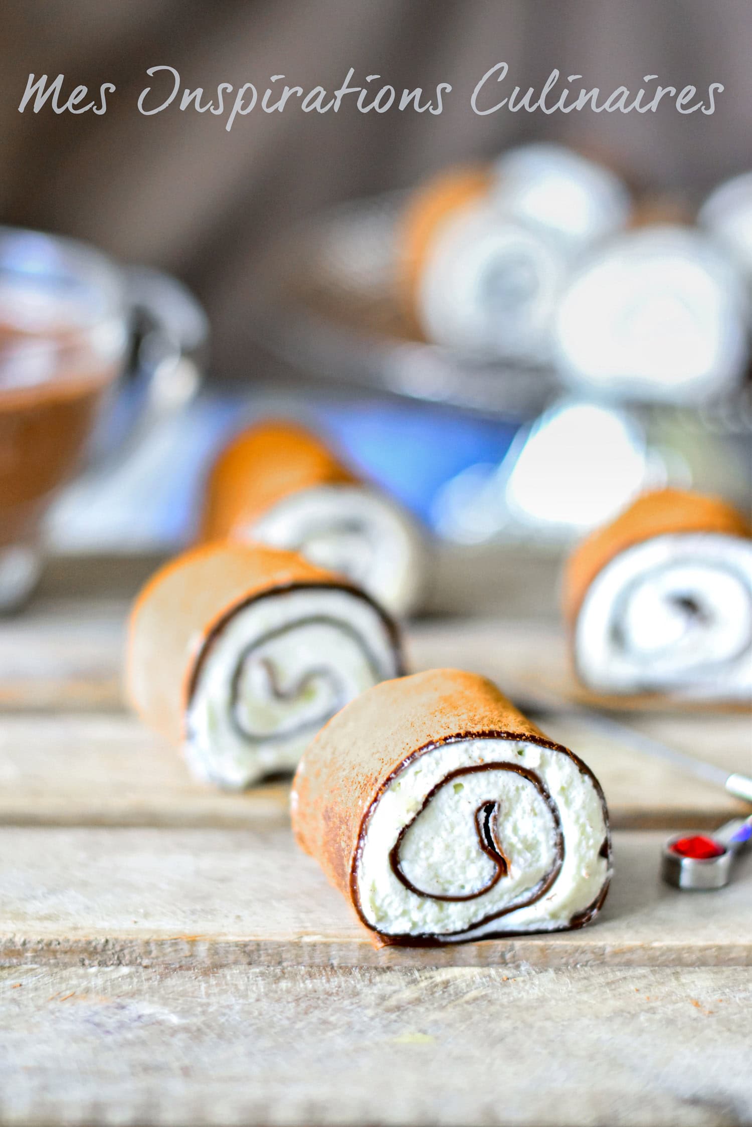 Crêpes roulées sucrées chocolat mascarpone