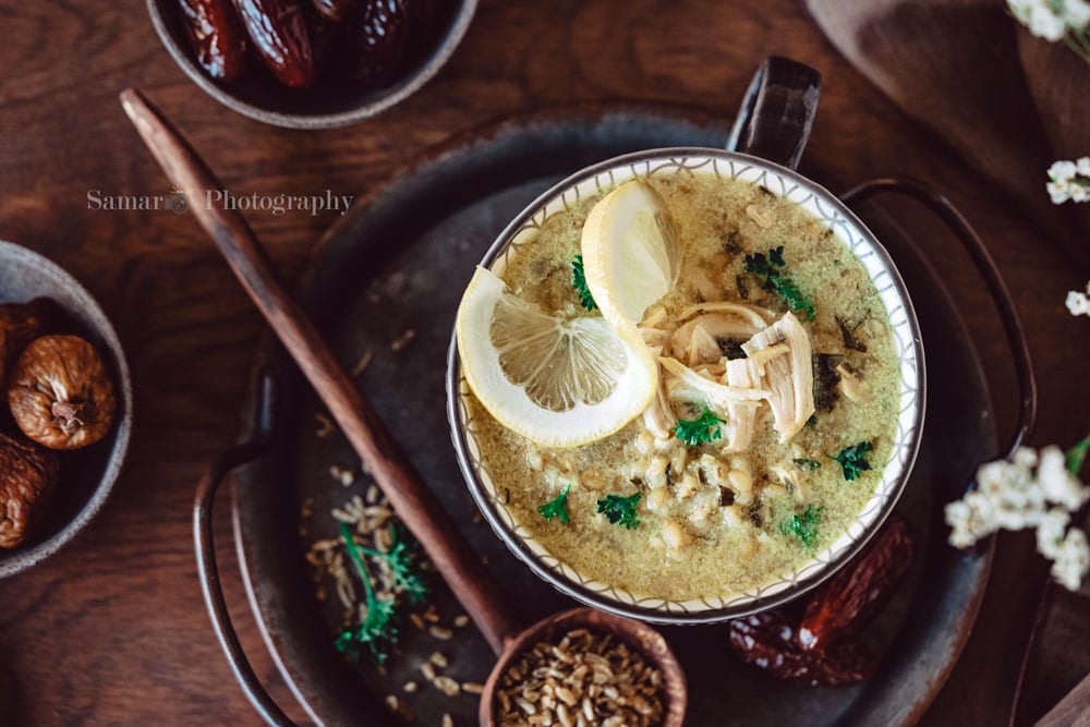 Shorba frik au poulet, recette palestinienne