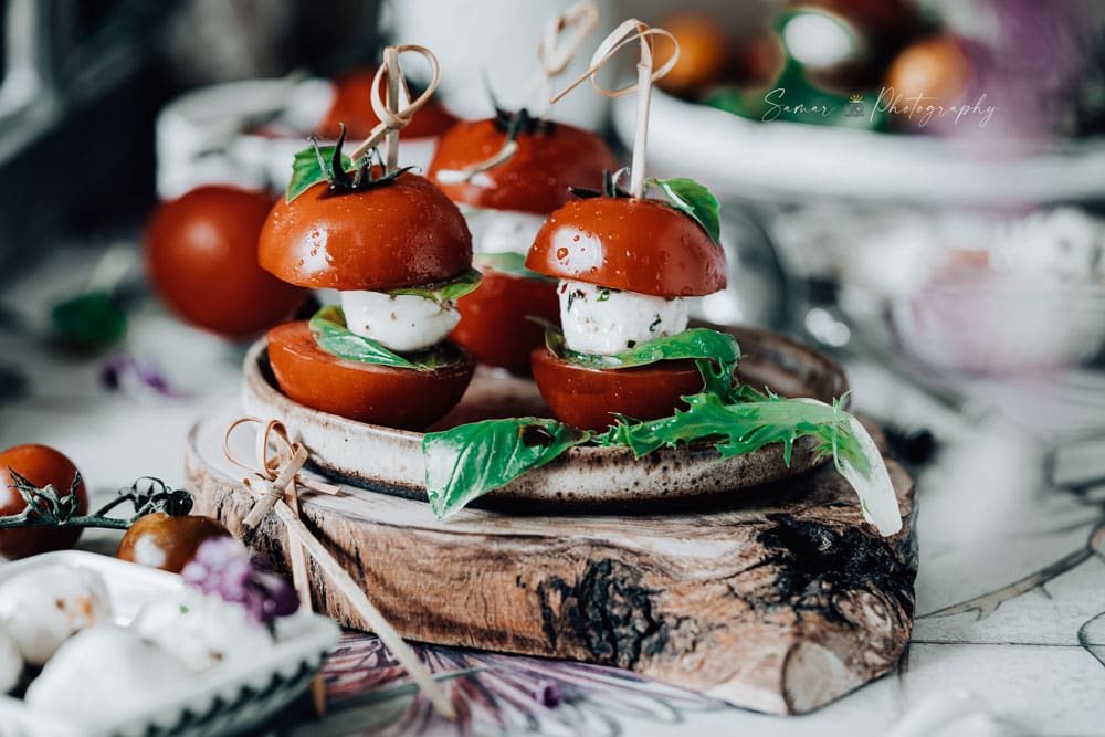 Brochettes de tomates cerises et Mozzarella façon Caprese