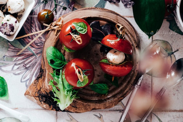 Brochettes de tomates cerises et Mozzarella façon Caprese