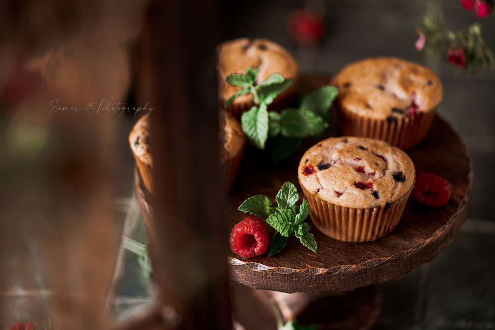 Muffins aux framboises et chocolat blanc