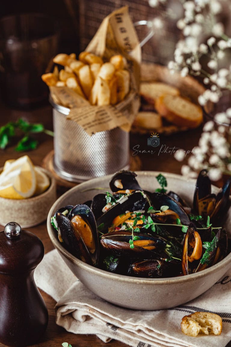 Recette moules frites à la sauce marinière Le Blog cuisine de Samar
