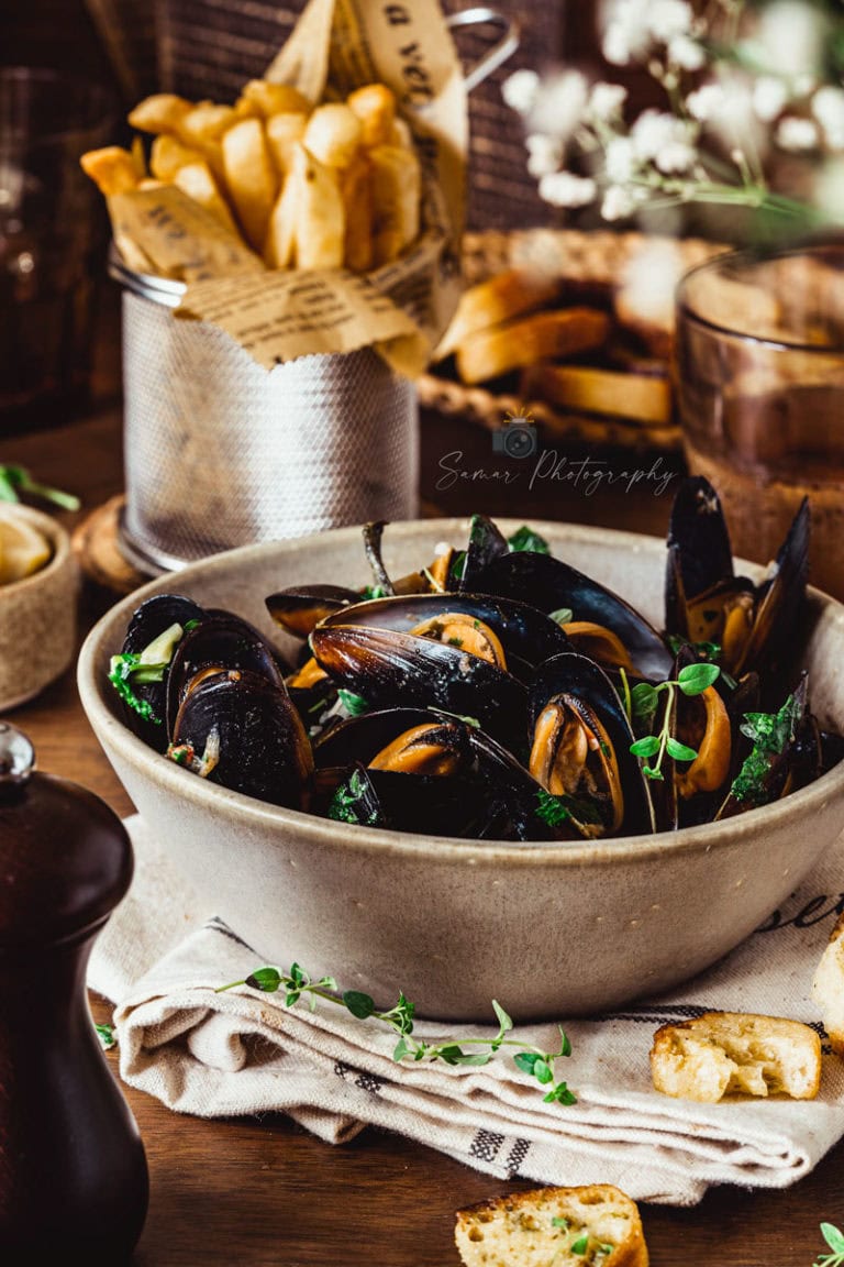 Recette moules frites à la sauce marinière Le Blog cuisine de Samar