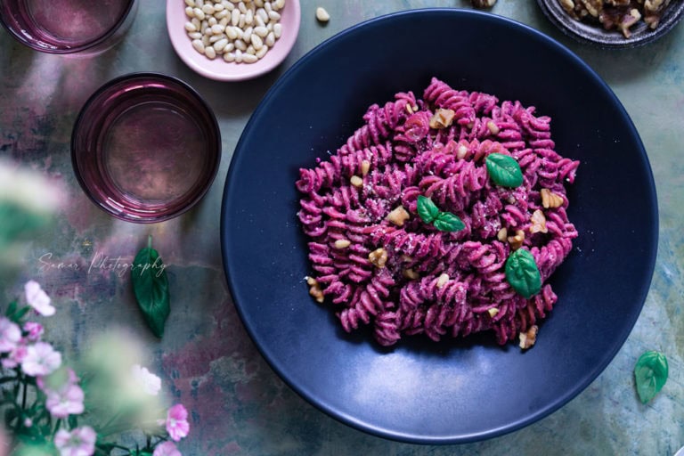 Pâtes à la sauce betterave crémeuse