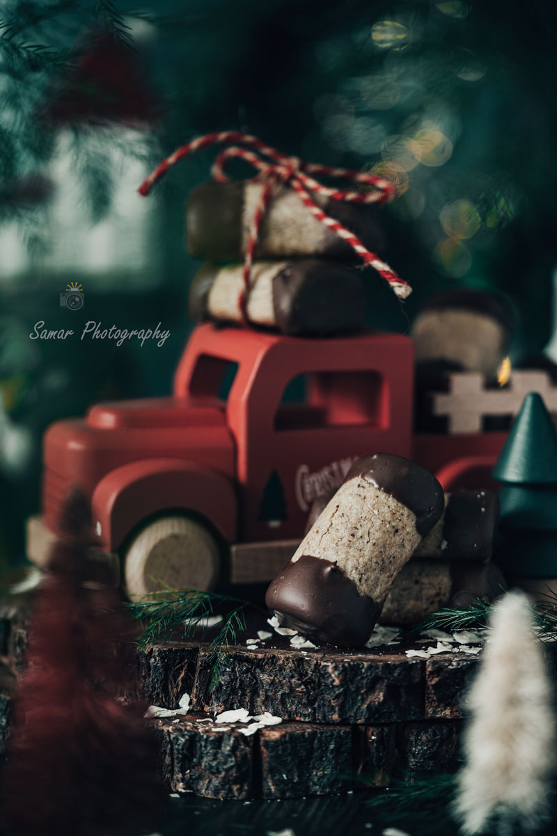 Biscuits de Noël, Bûchettes aux noisettes et café