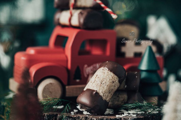 Biscuits de Noël aux noisettes et café (bûchettes)