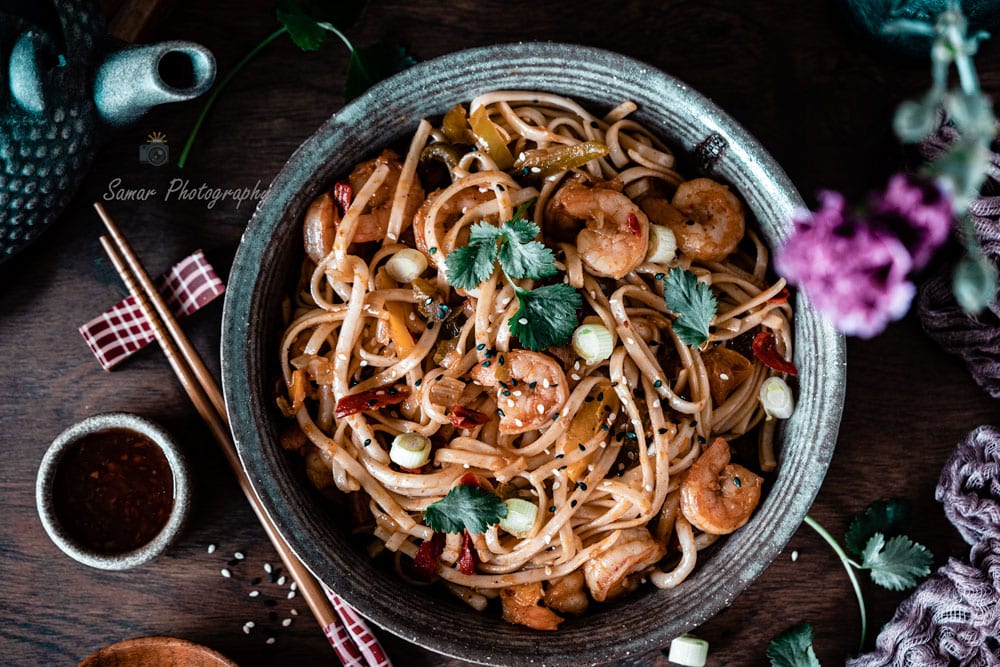 Recette de nouilles chinoises aux crevettes