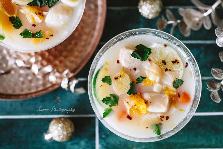 Nage de Saint-jacques aux agrumes