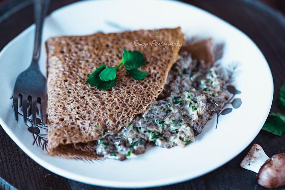 Galette de sarrasin à la duxelle de champignons