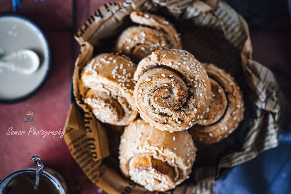 Pain spiral au tahini, Khobz el tahineh