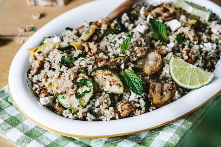 Salade de Boulgour à la feta et courgettes rôties