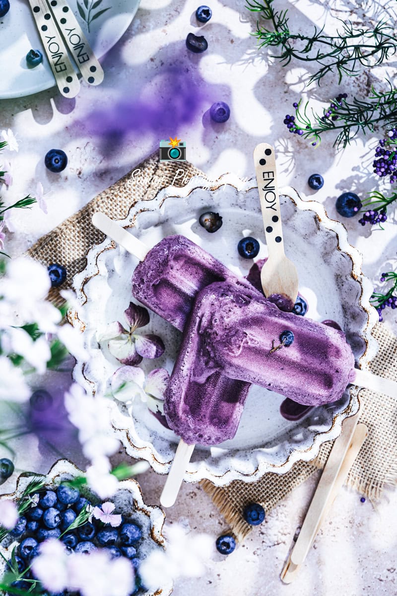 Glace au yaourt sans sorbetière et sans oeufs (aux myrtilles)