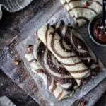 Recette des crêpes tourbillon bicolores vanille–chocolat (crêpes spirales)