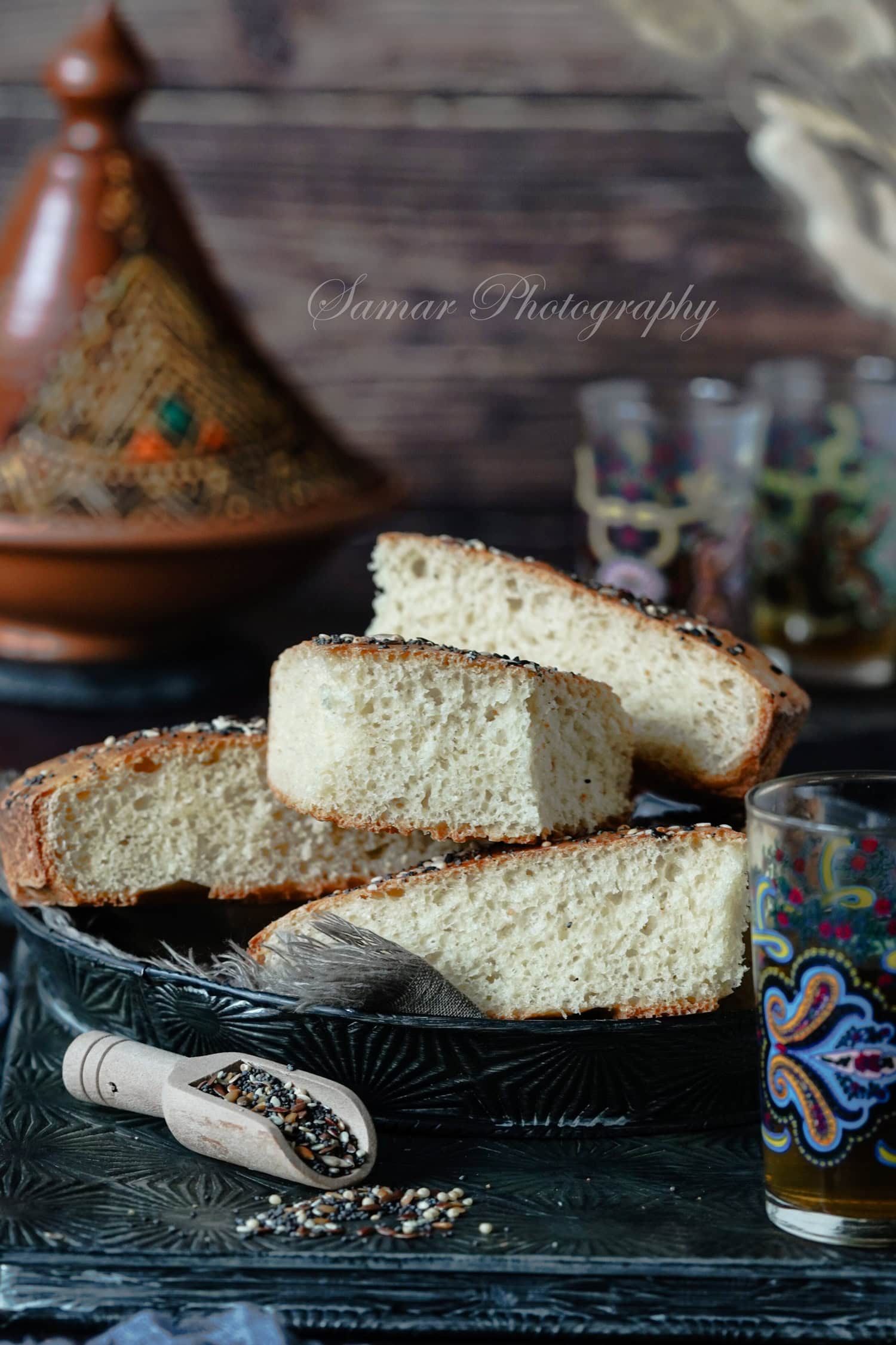 Khobz edar a la semoule {pain maison}