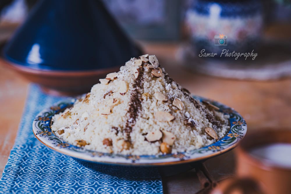 couscous algérien aux fruits secs (raisins secs et amandes)