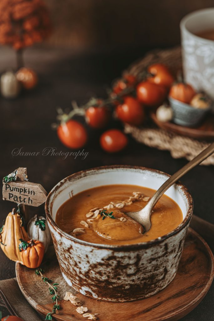 Velouté de courge butternut rôtie au four
