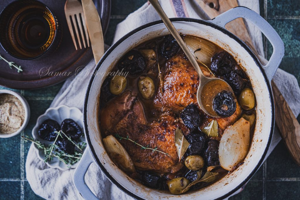 Poulet aux pruneaux sauce moutarde