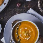 Velouté au potimarron, pomme de terre et citron