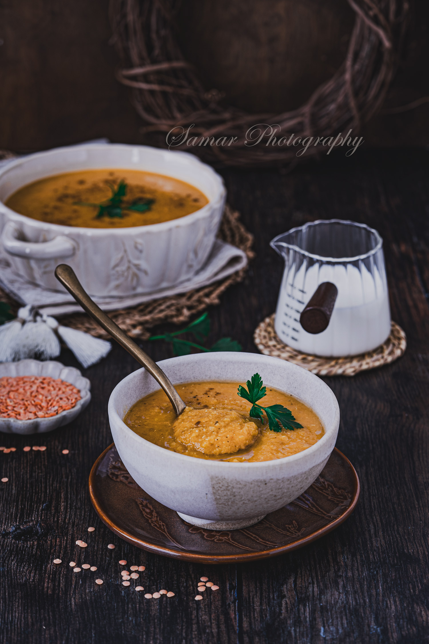 Recette soupe de lentilles corail au lait de coco