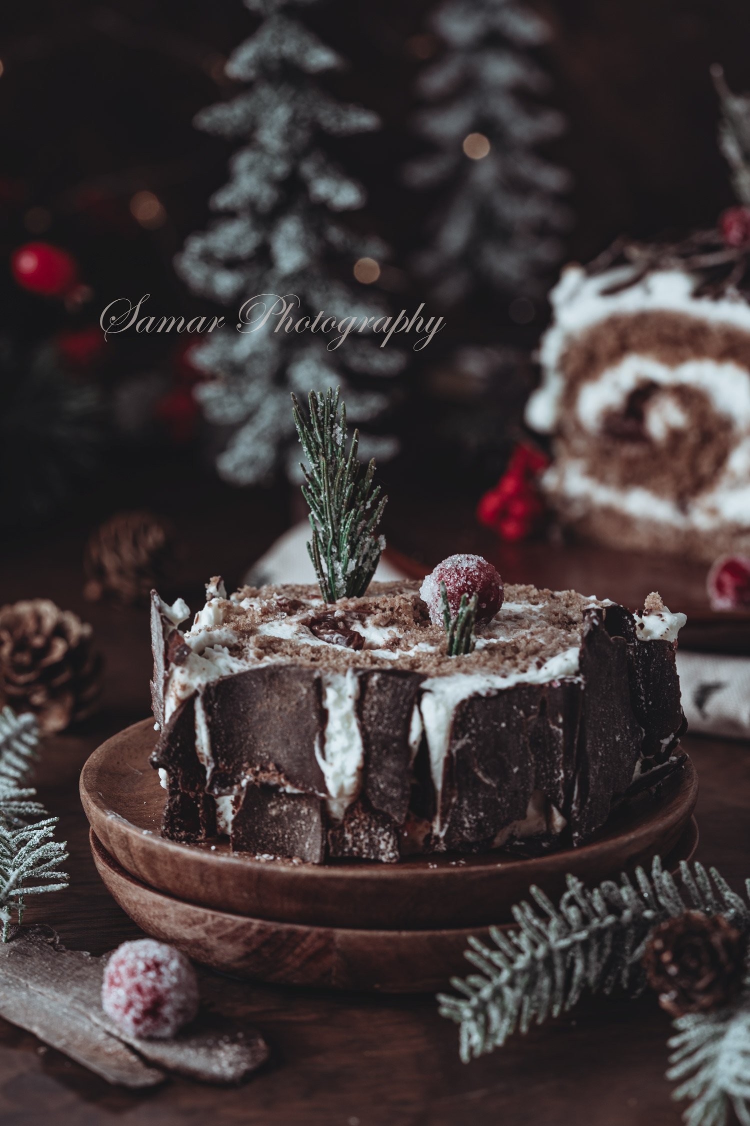 Bûche forêt noire pour Noël 