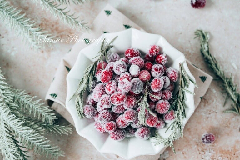 Canneberges givrées : garniture sucrée pour les fêtes