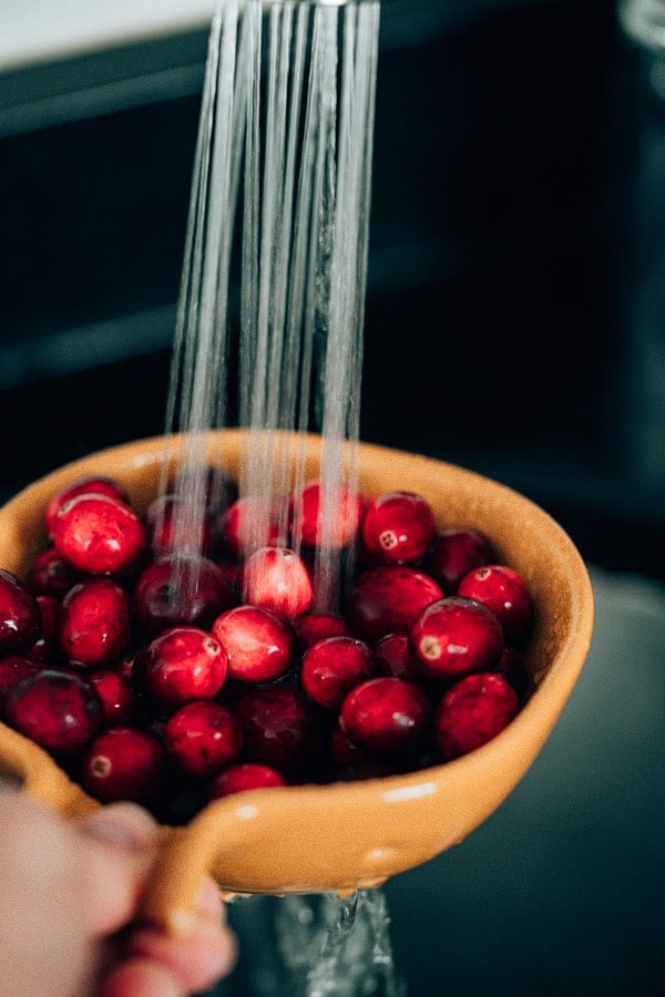 rincer les canneberges