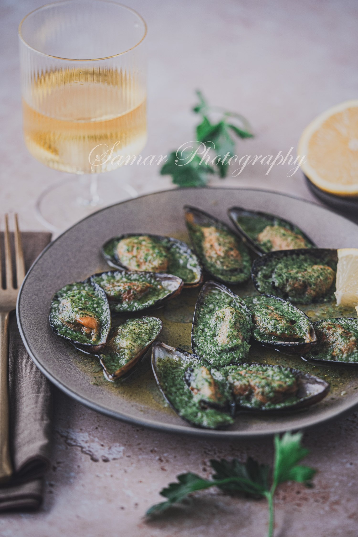 moules gratinées à la persillade 