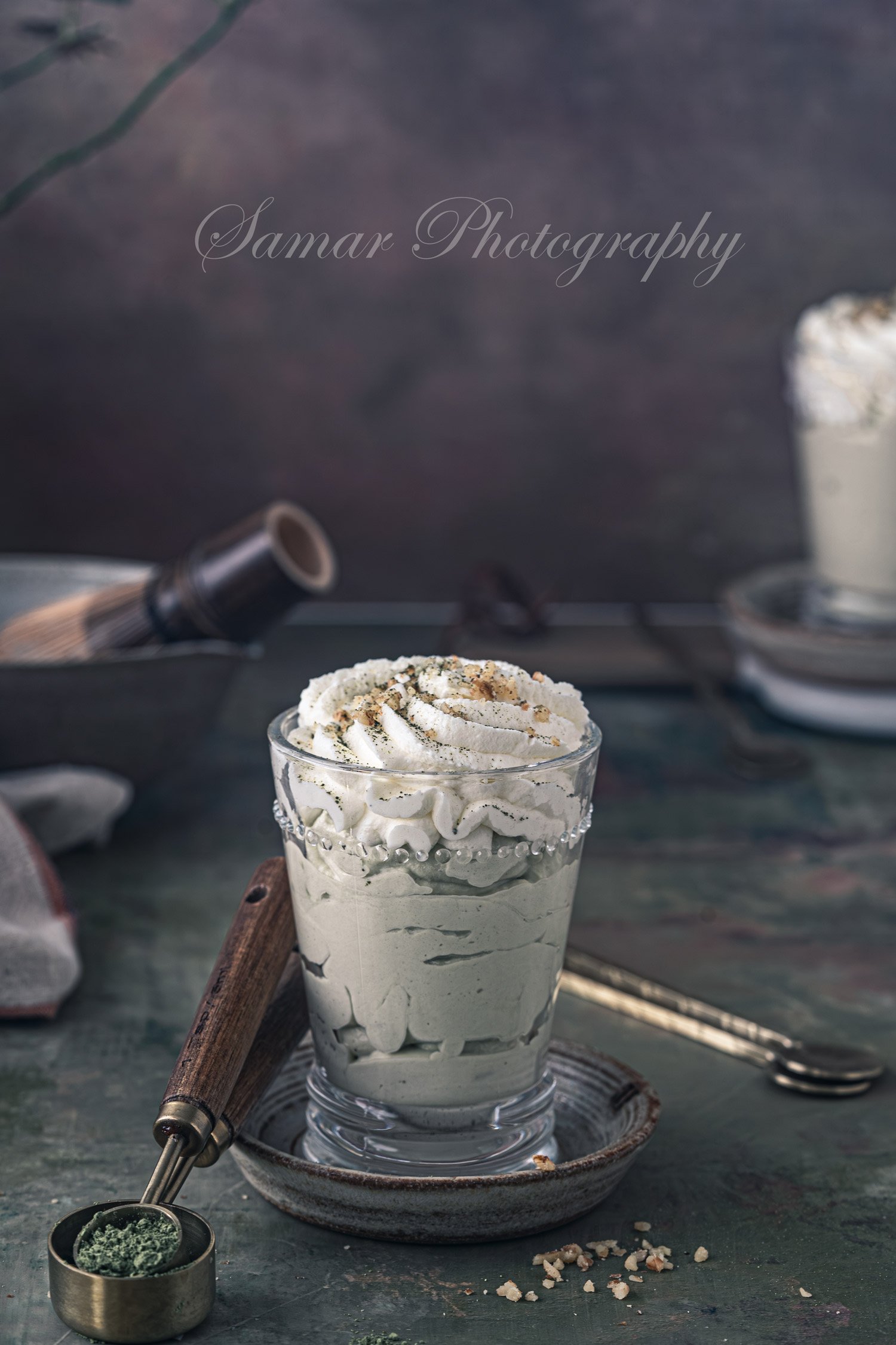 Mousse au chocolat blanc et matcha