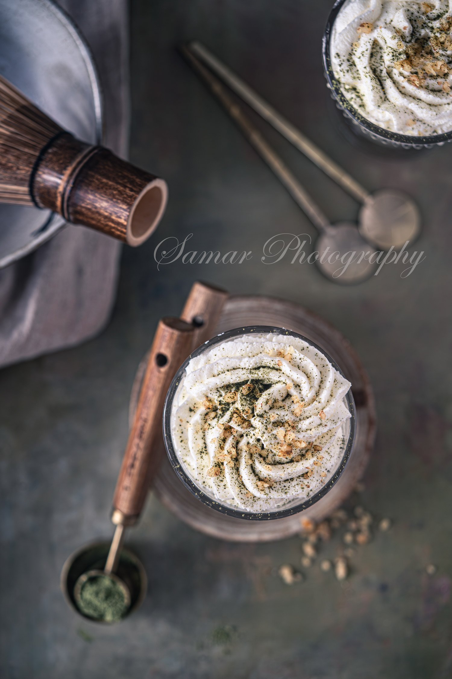 Mousse légère et aérée au matcha et chocolat blanc