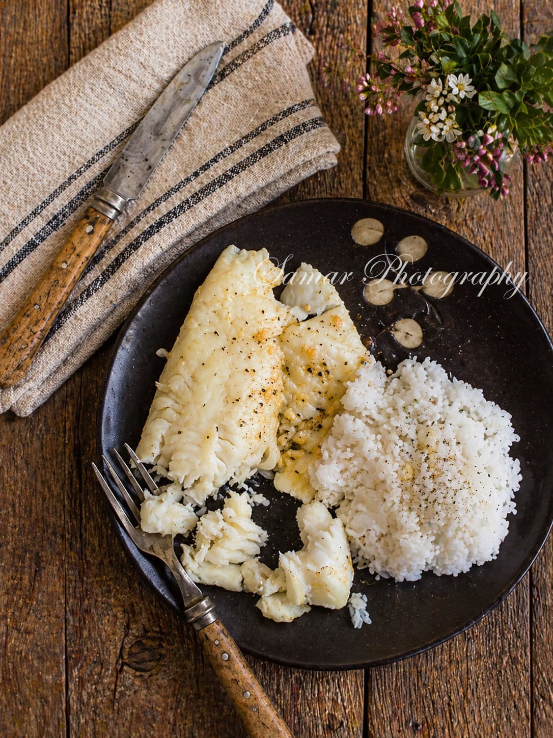 Tilapia sauce beurre ail et citron