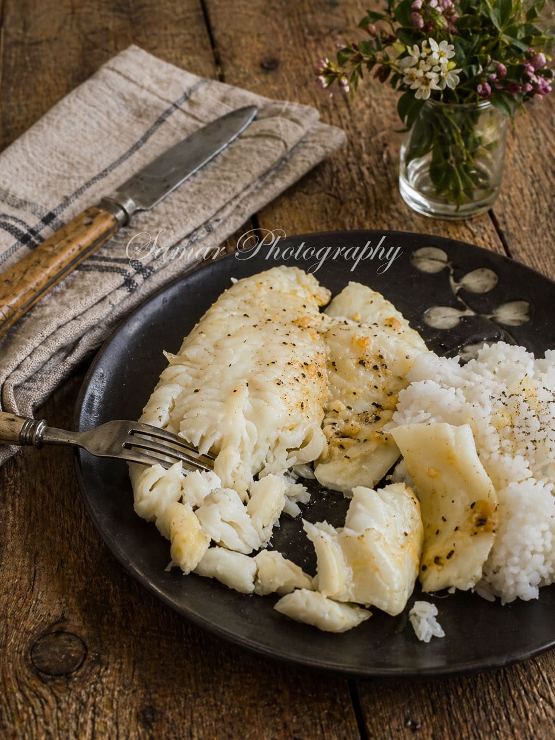 Tilapia sauce au beurre a l'ail et au citron